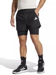 adidas Men's Gym+ 2-in-1 Shorts, Black