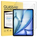 Gerutek [Lot de 2 Verre Trempé Pour iPad Air 11 Pouces/iPad 6ème Gén M2 (2024), 9H Dureté, Haute Définition, Anti Rayures, Sans Bulles, 2.5D Film Protection Écran Pour iPad Air 11" (A2902/A2903/A2904)