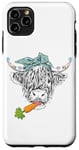 iPhone 11 Pro Max Cute Highland Cow Easter Spring Season Eggs Carrot Bandana Case