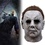 XUJAIOLQP Halloween-mask, Michael Myers-mask, latexskräckmask för vuxna, läskiga monstermasker