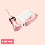 Jeu De Prises Anti-Poussière Pour Téléphone De Type C,Port Usb De Type C,Prise Jack Pour Écouteurs 3.5mm,Samsung,Huawei,Xiaomi,Iphone,Ipad,Apple - Type Rose Gold