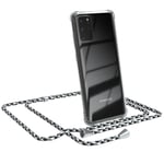 For Samsung Galaxy S20 Plus / 5G Phone Case with Shoulder Strap Black Camouflage