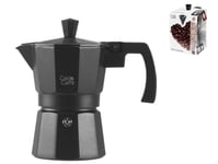 Espresso Coffee Maker 3 Cups Hot Coffee In Black Aluminum Home