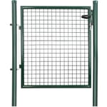 SONGMICS Portillon de Jardin Grillagé, en Acier Galvanisé, Clôture avec Serrure, Porte 90 x 106 cm, Vert GGD150G