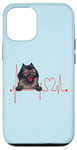 Coque pour iPhone 12/12 Pro EKG de battements de cœur pour chiens Wolf Spitz Funny Dogs My Cardio