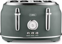 Tower Renaissance 4 Slice Toaster in Forest Green with Chrome Accents T20065FOR