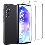 ivoler Pack de 2 Film de Protection d’écran en Verre Trempé pour Samsung Galaxy A35 5G / Samsung Galaxy A55 5G, Dureté 9H Glass, Anti Rayures, sans Bulles