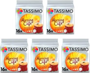 Tassimo Morning Café Coffee Pods x16 (Pack of 5, Total 80 Drinks)