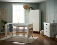 Obaby Maya Cot Bed Nursery Furniture Set - White and Acacia