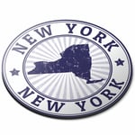 Round Mouse Mat - New York City USA Map Travel America Office Gift #5601