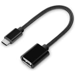 USB-C OTG adapter - USB-C han / USB-A 2.0 hun - Sort