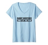 Womens Rabbit Bunny - Wildlife Animal Chief Of The Farm V-Neck T-Shirt