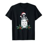 Chillin In The Afterlife Skeleton Skull Funny Christmas T-Shirt