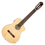 Ortega Guitars Family Series Pro Guitare de concert 7 cordes électro-acoustique en épicéa et sapele avec finition satinée Naturel Housse de transport incluse (RCE133-7)