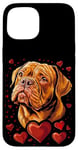 Coque pour iPhone 15 Saint-Valentin Dogue de Bordeaux