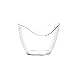 Yardwe Round Ice Bucket Wine Cooler Champagne Ice Bucket Wine Bottle Chiller Whisky Wine Cooler for Bars Nightclubs KTV Transparent