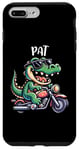 Coque pour iPhone 7 Plus/8 Plus Pat Funny Alligator Moto Design pour garçon Nom Pat