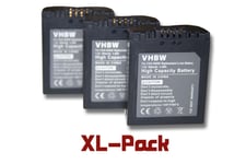 3 x vhbw batterie Set 600mAh pour caméra Panasonic: Lumix DMC-FZ7, FZ8, FZ18, FZ28, FZ30, FZ35, FZ38, FZ50 comme Leica BP-DC5.