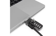 COMPULOCKS Ledge Lock Adaptor for MacBook Pro 13" M1 & M2 with Combination Cable Lock Silve - sikkerhetssporlåsadapter