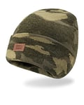 Levi's Unisex-Adults Classic Knit Cuffed All Season Beanie Hat, Camo Green Solid, One Size