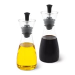 Cole & Mason H103018 Sawston Distributeur D'Huile et Vinaigrier, 2x 350ml, Verseur Bouteille Pour Huile et Vinaigre, Verre/Acier Inoxydable, 2 x Bouteilles, Fourni Vide