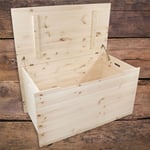 XXLarge Wooden Storage Chest Toy Box Bedroom Trunk / Unpainted Pine For Craft