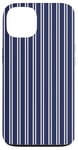 Coque pour iPhone 13 Rayures bleues bleu marine et blanches pour fille