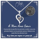 CheersLife Collier Personnalisé pour Femme, Idée Cadeau Femme Petite Amie Collier Femme Argent Bijoux Femme Cadeau Anniversaire, Noël,Saint Valentin,Fête des Mères Cadeaux Âme Sœur Collier Projection