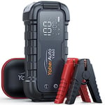 YaberAuto Booster Batterie Voiture 6000A 26800mAh Booster Batterie Moto/Auto (Jusqu’à Tout Gaz ou 12,0 L Diesel) 12V Demarreur Batterie Voiture avec 45W ChargeRapide,Grand Écran LED,Lamp LED