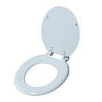 Classic Oval Shaped Design White Toilet Seat, Paper Holder and Pine Brush Holder