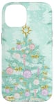 iPhone 14 Pastel Green Mint Christmas Tree Ornaments Decoration Winter Case