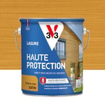 V33 Lasure Bois extérieur Chêne clair satin - Haute Protection 8 ans - Haute résistance hydrofuge et anti-UV - Résiste aux variations du bois - Ecolabel, résine d'origine végétale - 2,5L