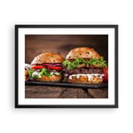 Affiche Poster 50x40cm Tableaux Image Américain hamburger nourriture barbecue