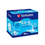 Verbatim 40x CD-R 800MB High Capacity 90 Minute CD-R - 10 Discs in Cases (43428)