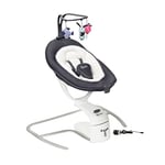 Babymoov Balancelle éléctrique bébé Swoon Motion Zinc - Assise rotative 360° - 5 vitesses de balancement - Réducteur nouveau-né & Arche de jeux inclus - 8 Berçeuses