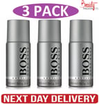 3PACK Hugo Boss Bottled Deodorant Spray 150ml x 3 - BRAND NEW- NEXT DAY DELIVERY