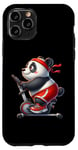 Coque pour iPhone 11 Pro Panda sur vélo d'appartement Gym Fitness Entraînement Sport