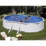 Piscine acier blanc Fidji ovale 5,27 x 3,27 x 1,22 m - Gré - Hors-sol - Filtre à sable