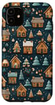 Coque pour iPhone 11 Mignon, Vacances, Hiver, Village, Noël