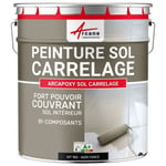 Peinture résine carrelage sol - ARCAPOXY SOL CARRELAGE  RAL 9005 Noir foncé - Kit 1 Kg jusqu'a 5m² pour 2 couches