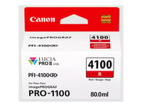 Canon Pfi-4100 R - 80 Ml - Röd - Original - Hängande Låda - Bläcktank - För Imageprograf Pro-1100