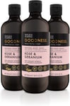 Baylis & Harding Goodness Rose and Geranium 500 ml Body Wash Pack of 3