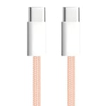 apm Cable USB C vers USB C PD, Charge Rapide 60W, Nylon Tressé Rose, Cordon USB Type C, Cable pour iPhone 16 Pro Max 15 Galaxy S24 Ultra S23 A55 A35 iPad Pro Air MacBook Steam Deck (1M), 600413