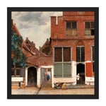 Vermeer View Of Houses In Delft The Little Street Square Framed Wall Art Print Picture 16X16 Inch