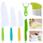 HOTUT Couteau Cuisine Enfants,6pcs Couteau Enfant Couteau Set Ensemble Plastique Couteaux Pour Couper et Cuire Des Fruits Ou Légumes Pour Jeunes Enfants