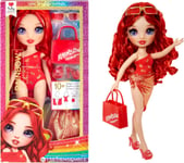 Rainbow High Swim & Style - Ruby Red - 28 cm Doll with Shimmery Wrap to Style -