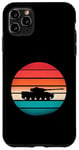 Coque pour iPhone 11 Pro Max Silhouette de réservoir de coucher de soleil vintage