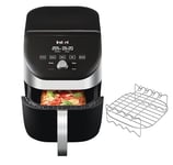 Instant Vortex Slim Digital Air Fryer comes with Compact Single Air Frying Drawer, 5 Smart Programmes - Air Fry, Bake, Roast, Grill, Reheat Capacity - Stainless Steel, 5.7L, 1700W