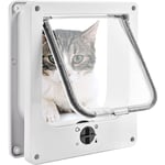 Chatière pour Chat, Chatière Imperméabiliser avec verrou Rotatif à 4 Voies pour Chat, Petit Chien, Facile à Installer et à Utiliser, Version