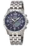 Ett Eco Tech Time Montre Homme Professionnelle Worldtimer Titan/Bleu Egt-11